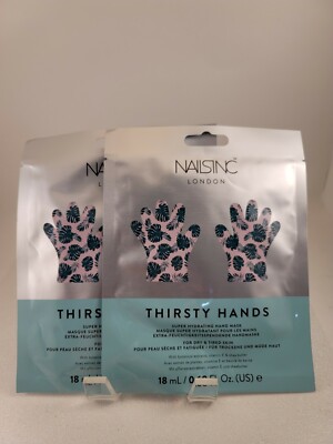 NAILSINC London Thirsty Hands Super Hydrating Hand Mask 2 Pair Set NEW