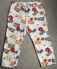 Rare Vintage 2002 Tommy Hilfiger Womens Jeans Postcard Travel Capri Pants 12