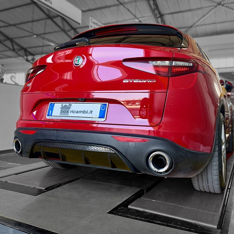 Protezione Per Paraurti Posteriore In Acciaio Per Alfa Romeo Stelvio SUV  5 Porte  -  2016 Croni Trapezi Argento Satinato 55646 5 - Foto 6