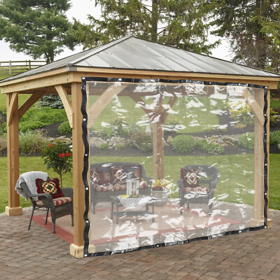 Clear Vinyl Tarp for Patio Outdoor Clear Tarp Curtain PVC Outdoor Tarp 8*8ft