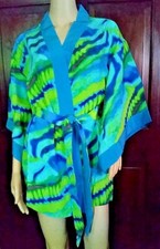 100 Silk Womens Short Robe Kimono Great Barrier Reef NWT