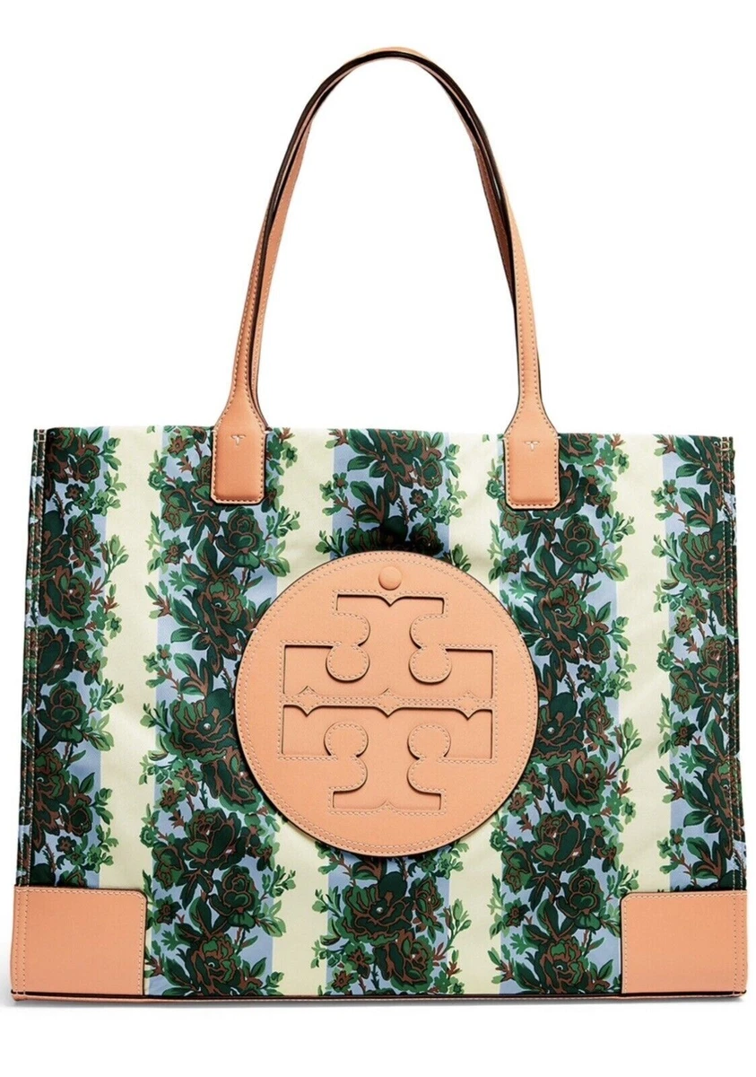 Tory Burch Ella Mini Coated Canvas Tote in Natural