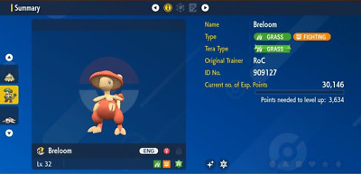 Pokemon Scarlet & Violet 6IV Shiny BRELOOM Max EVs
