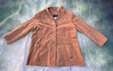Vintage Jerry Lewis Classic Luxuries Women's Brown Leather Jacket Size 2xl.
