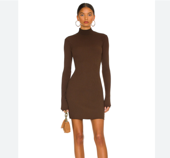 NEW COTTON CITIZEN The Ibiza Mini Dress in Coffee Mix RIBBED SIZE M MEDIUM *UU