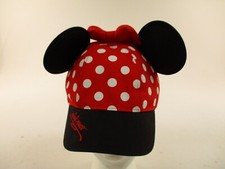 Disney World Minnie Mouse Baseball Hat Cap Red Girls Snap Back Ears Youth
