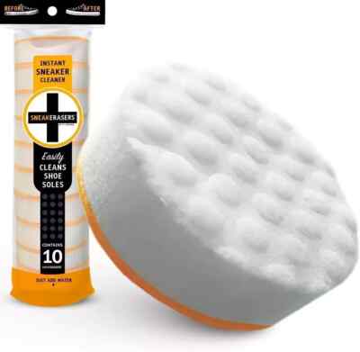 Sneakerasers Instant Sole & Sneaker Cleaner Dual-Sided Cleaning Sponges USA Ship