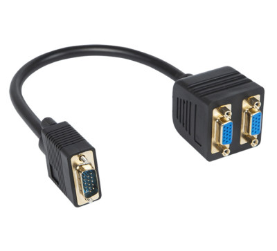 Premium VGA Kabel Monitor Splitter Kabel Adapter 1x Stecker 2x Buchse