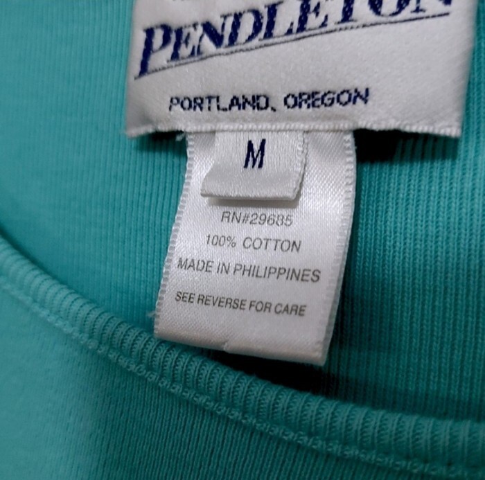 Pendleton Blue Crew Neck Long Sleeve Basic Shirt … - image 3