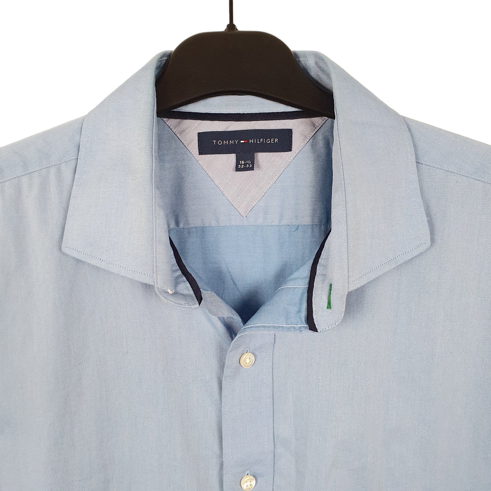 TOMMY HILFIGER Blue Shirt Slim Fit Long Sleeve Casual Mens M image 2