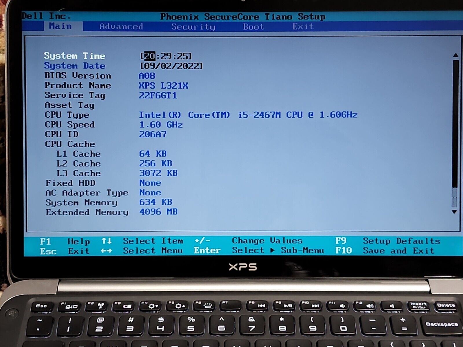 Dell XPS 13 L321X Intel i5-2467M 1.6GHz 4GB RAM NO SSD 13.3&