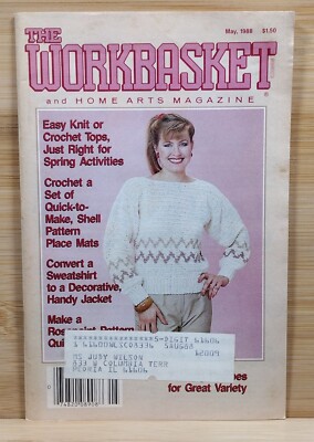 The Workbasket MAY 1988 VOL 53 #7 Easy Knit or Crochet Tops 