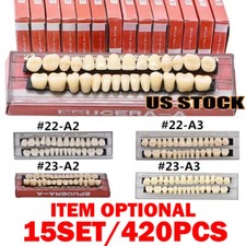 15 Sets Denture A3 Shade A2 Acrylic Resin Full Set Teeth Upper Lower Dental US