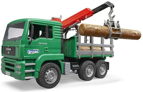 Bruder Toys Man Timber Truck with Loading Crane and 3 Trunks 02769