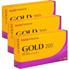 3 x Kodak Professional Gold 200 Color Negative Film, 120 Roll, 5 Pack