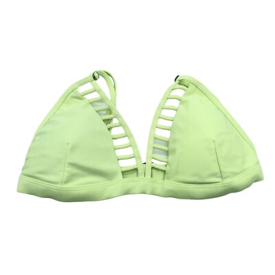 Hollister Swim Bikini Top Triangle Cutouts Removable Cups Green XS