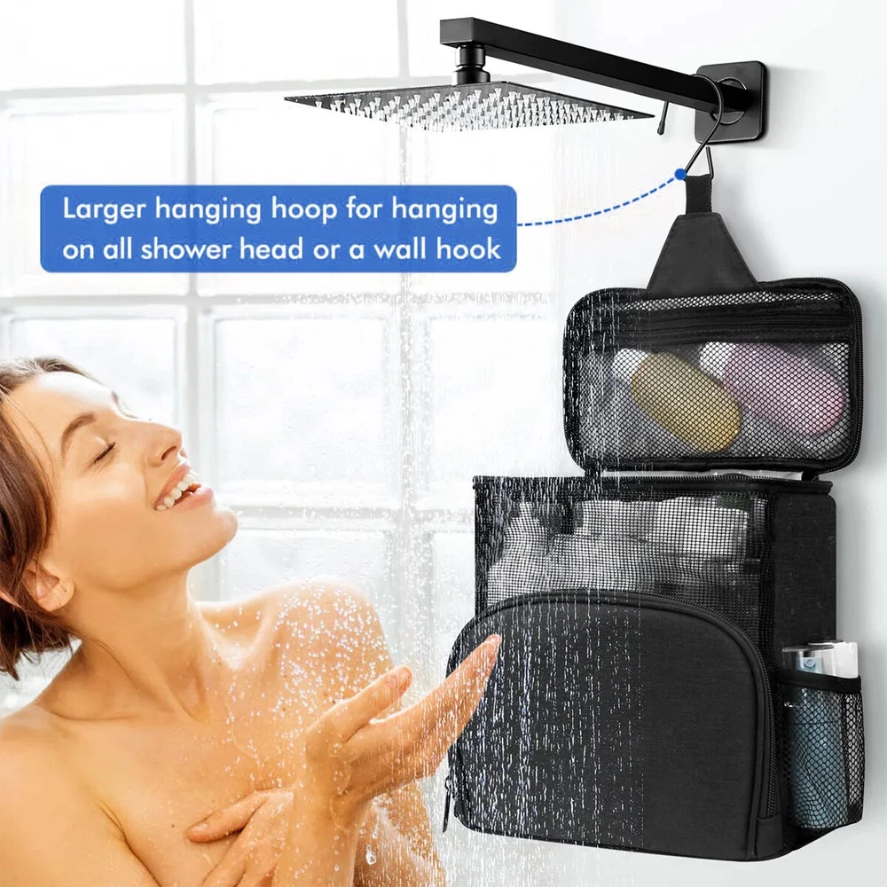 Shower Caddy Bag Portable Hanging Shower Tote Bags with Hook Travel Toiletry Bag