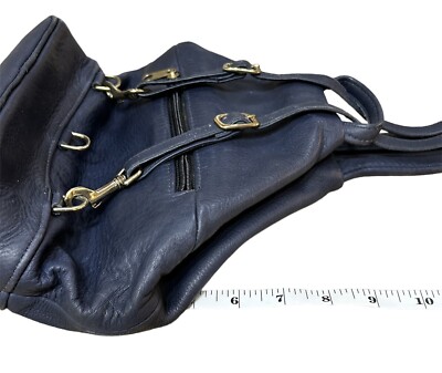 Chris Gurdal navy blue convertible leather backpack bag | eBay