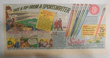 Scripto Pens & Pencils Ad: Sportswriters Tip ! from 1940's Size: 7 x 15 in