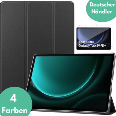 Hülle für Samsung Galaxy Tab S9 FE Plus +9H Schutzglas Panzerfolie Schutz Case