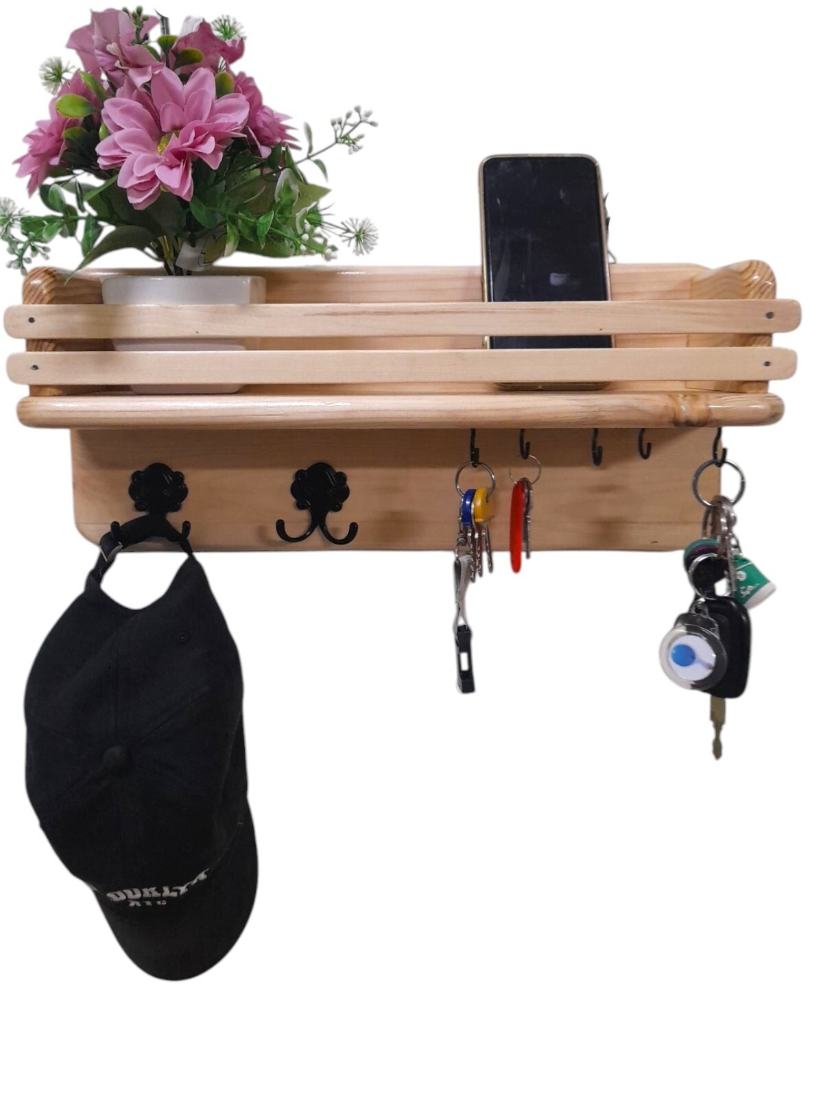 Appendichiavi Muro Legno Multiuso - Portachiavi Arte Povera da Parete