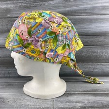 Easter Egg Women's Skull Chemo Surgical Medical Nurse Scrub Hat Cap Handmade 2