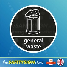 Recycling Sticker General Waste Plastic Can food Cardboard Glass Recyclables bin