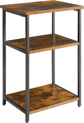 Industrial Beistelltisch, Beistelltisch, Nachttisch, 3-stufige Ablageablagen, Stahlgestell, Fo
