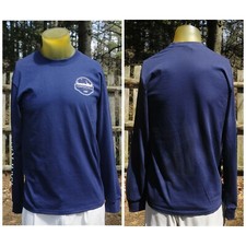 Hampton Falls NH 300th Anniversary Long Sleeve T-Shirt Navy Blue Cotton Size MED