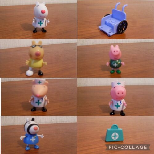 Peppa Pig Doctors & Nurses Figures Mandy Mouse Pedro Suzie George - New Unboxed - Picture 1 of 9