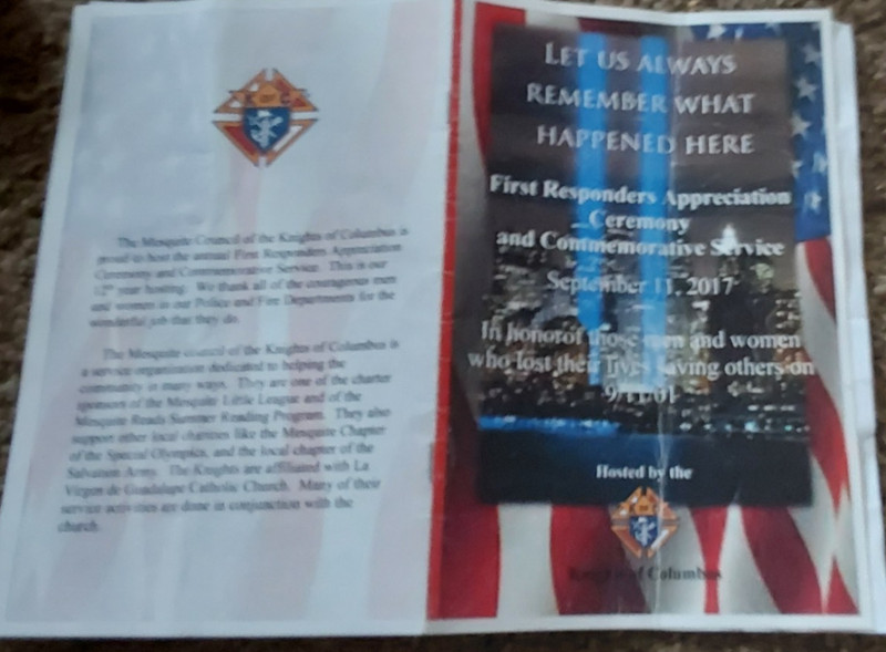 SMALL BOOKLET 2017 FIRST RESPONDERS APPRECIATION CEREMONY  MESQUITE NEVADA