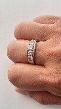 Sterling Silver Pink Cubic Zirconia Ring Size 8