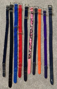 Lot Baseball Softball Belt Lot Of 10! Nike Ect.Red Blue Black Orange Pink Purple