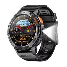 Per Android Ios Nuovo AMOLED Smart Watch Uomo con Torcia Sportiva Impermeabile Fit