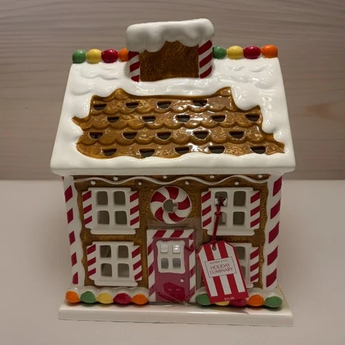 Slatkin & Co. Candle Luminary Gingerbread House Bath & Body Works 2009 NWT - product listing photo