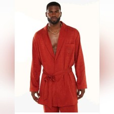 Savage x Fenty Snakeskin Jacquard Belted Robe Rust Orange Sz M