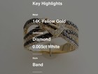 Le Vian 14K Yellow Gold Buckle Ring 1.14 cts Pave White Chocolate Diamond Size 7 — photo 2