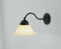 Wandlampe Glas Messing Antik Elfenbein T:31 Cm E27 Wandleuchte Wohnzimmer