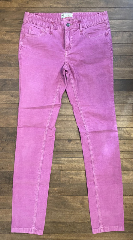 New FREE PEOPLE Corduroy Skinny Vintage Pink Pants * Hot Rose * Size 29