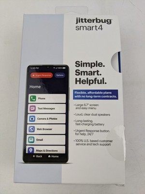 Lively Jitterbug Smart4 Smartphone for Seniors New Open Box Unused Complete