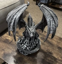 15.5” DWK Draco Dragon Statue Mystical Skulls