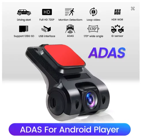 Dash Cam ADAS USB For Android Car Stereo - Full HD 170° - Car DVR Night Vision