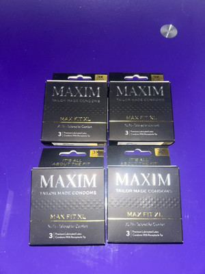 12 Pack Maxim Max Fit XL Premium Lubricated Latex Condoms