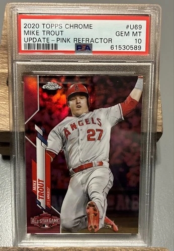 2020 Topps Chrome Update -All-Star Game Mike Trout #U-69 Pink Refractor PSA 10