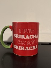 Large Coffee Mug Tea Cup Red Green Rooster "I Put Sriracha on my Sriracha" 20 oz