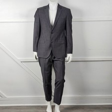 Hugo Boss The James Sharp2 Charcoal Grey Red Pinstripe Wool Suit 40R 33W