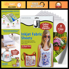 Premium Jacquard Inkjet Cotton Sheets 8.5x11 - 10 Pack for Art Crafts