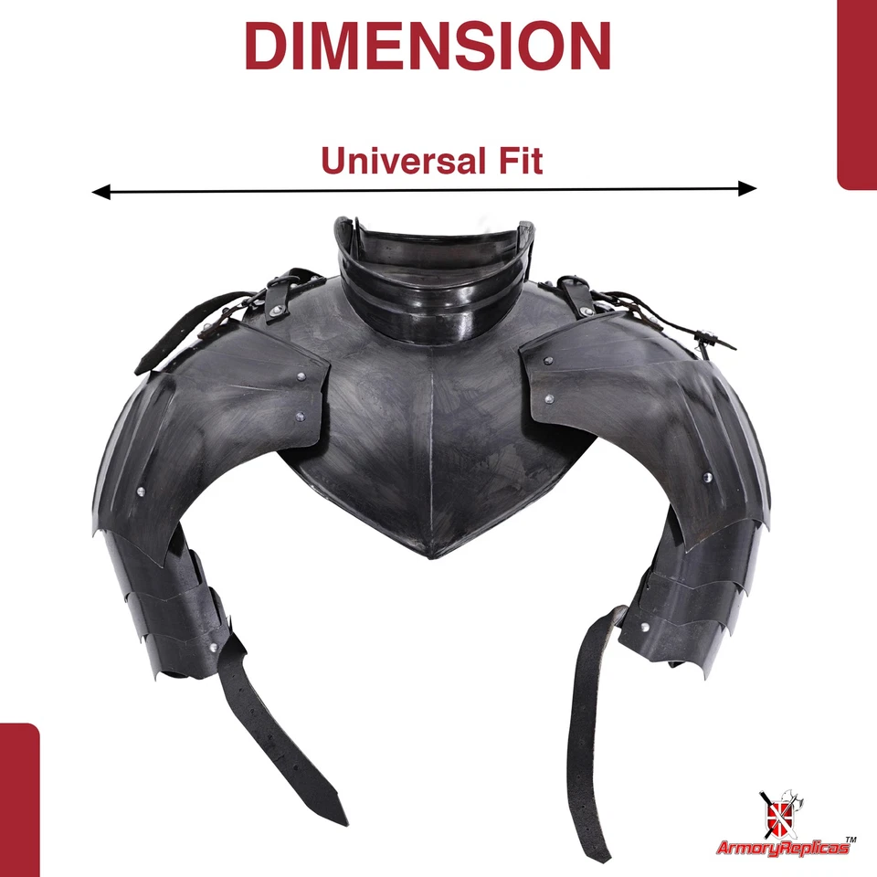 Juego de hombro de brazo de garganta de hierro medieval vikingo cruzado larp caballeros Foto 2 de 4