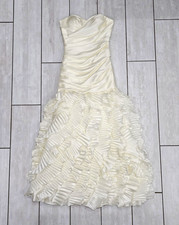 DALIA MACPHEE Shimmer Ivory Strapless Mermaid Bride Wedding Dress Formal Gown