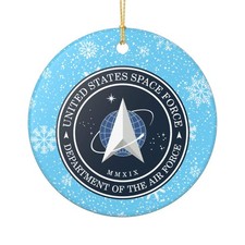United States Space Force 3" Ceramic Christmas Holiday Ornament MADE IN THE USA